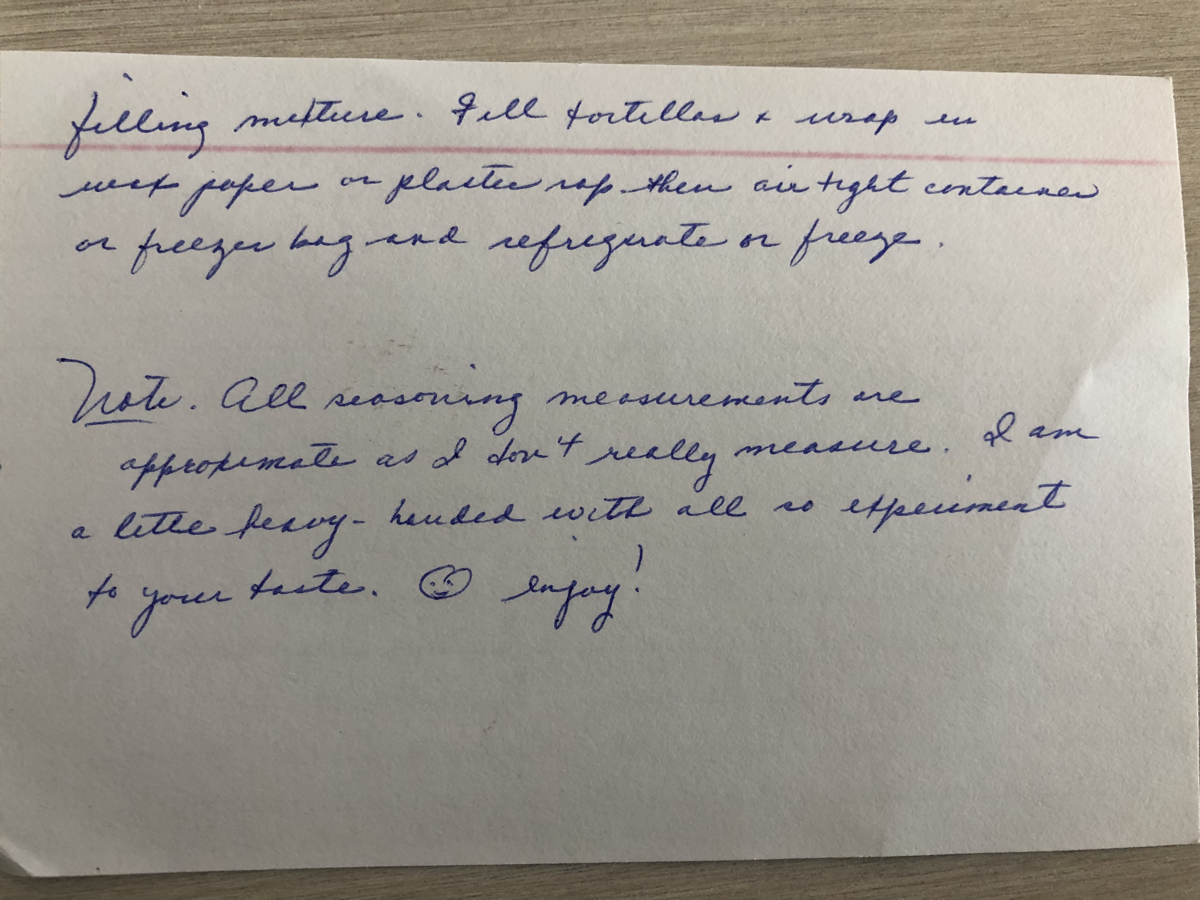 Recipe Back